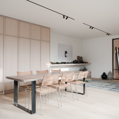 Ingewerkte voedingsrail voor railspots | Woning Roeselare